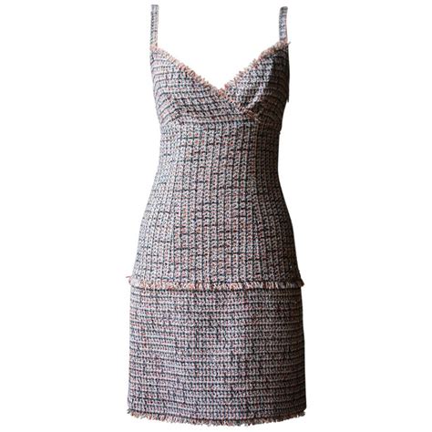 tweed dress chanel style|chanel knee length dress.